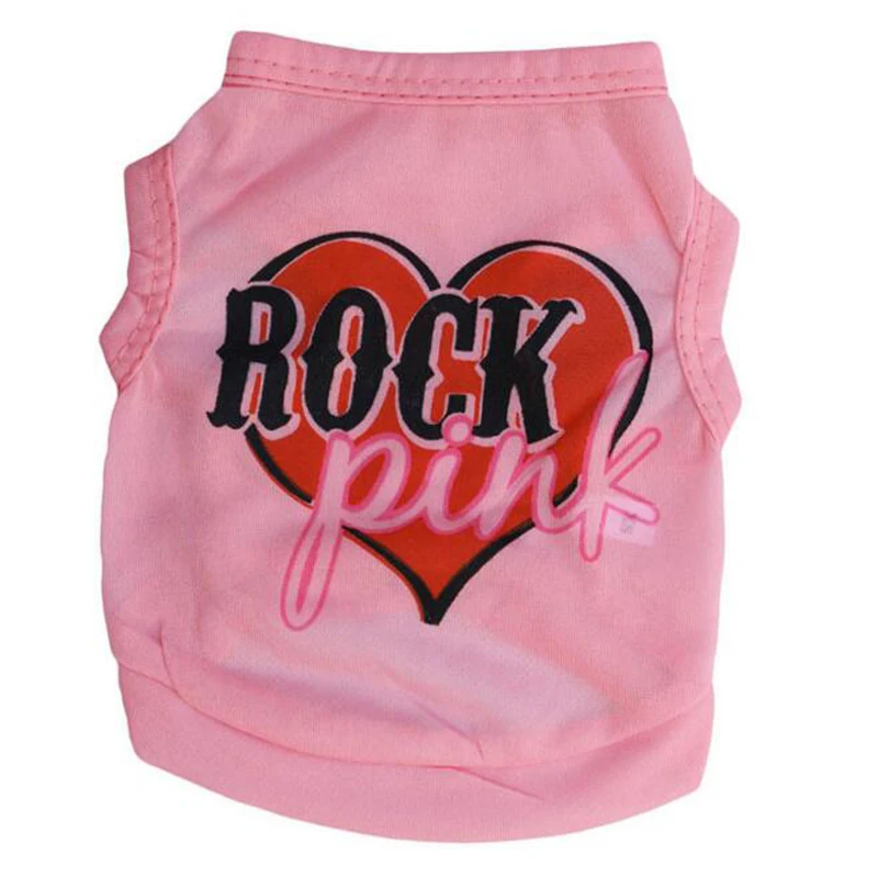 Summer ROCK Pink Pet Vest Dog Vest Princess Dog Clothes Pet Clothing