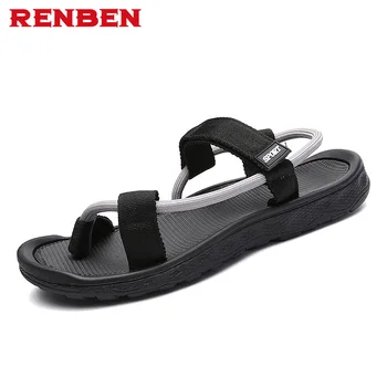 

Men sandals 2018 Summer Men Black Beach Sandals high quality Unisex summer flat shoes sandalias para hombre Size 45 46