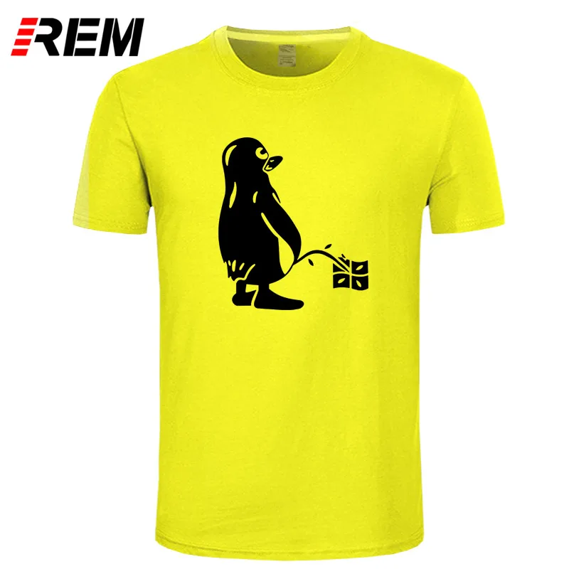 REM PENGUIN LINUX UBUNTU OZF Футболка Топ лайкра хлопок мужская футболка дизайн Высокое качество цифровой струйной печати