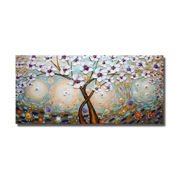 

Chinese Knife Flower Painting On Canvas Modern Abstract Oil Painting Home Decor Wall Painting Art No Framed New Style