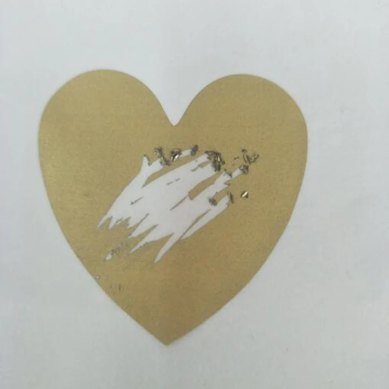 100 шт. отрывающиеся Стикеры 50x50 мм маленький в форме сердца золотой цвет пустой для секретного кода Обложка Домашняя игра Свадебный стикер сообщений