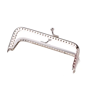 

THINKTHENDO 1PC 10cm Square Metal Frame Kiss Clasp For Handle Handbag Purse Wallet DIY Vintage Women Bag Accessories
