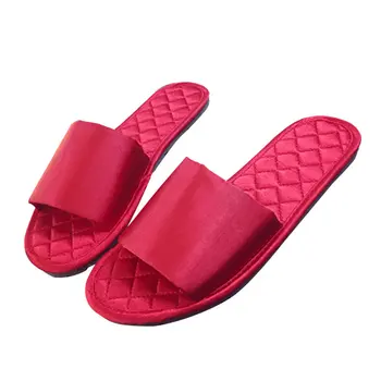 

Women Indoor Outside Slippers Silk Non-slip 2019 Spring Summer Flat Shoes Woman Fashion Slides Open Toe Slip On Female Slippers