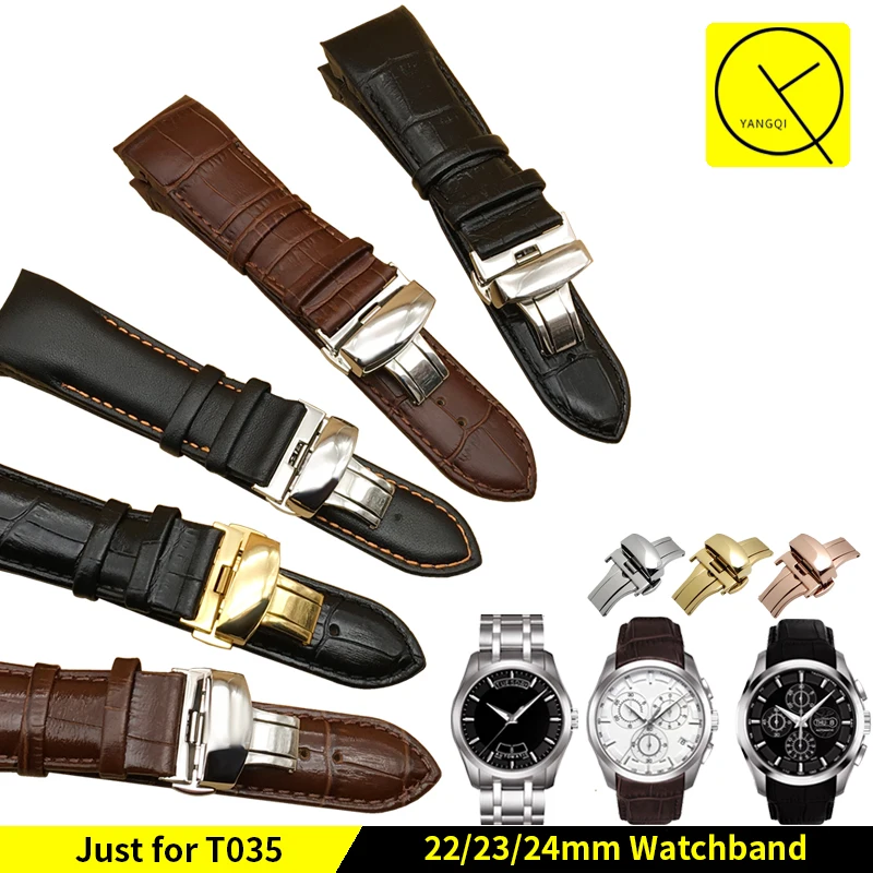 

Genuine Leather Watchband for Tissot 1853 T-CLASSIC Couturier Watch T035 Man Watchstrap 22mm 23mm 24mm T035627 T035407 T035617