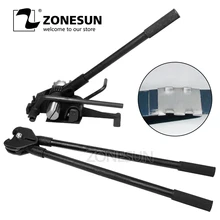 ZONESUN HM-98 гарантированный общий ручной стальной ленточный обвязочный инструмент стальной ОБВЯЗОЧНЫЙ натяжитель и герметик для стального ремешка 32 мм