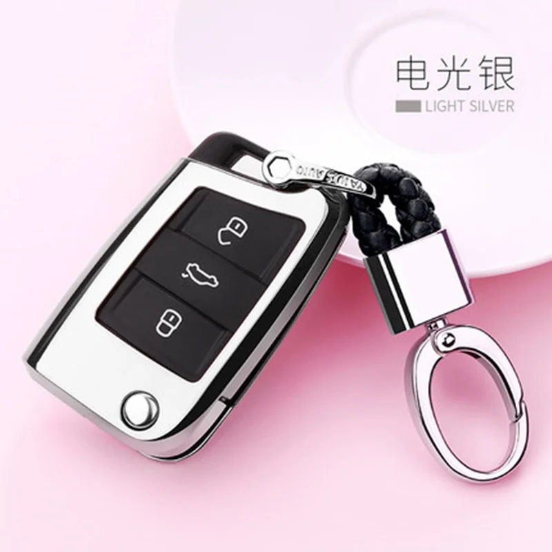 Soft TPU Car Key Case Auto Key Protection Cover For VW Golf-7 Tiguan-L POLO Car Holder Shell Colorful Car-Styling Accessories