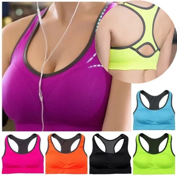 

High Quality Women Quick Drying cotton Comfortable Bra Top Vest Underwear Fitness Exercise Padded Bra Top Tank H-MIX