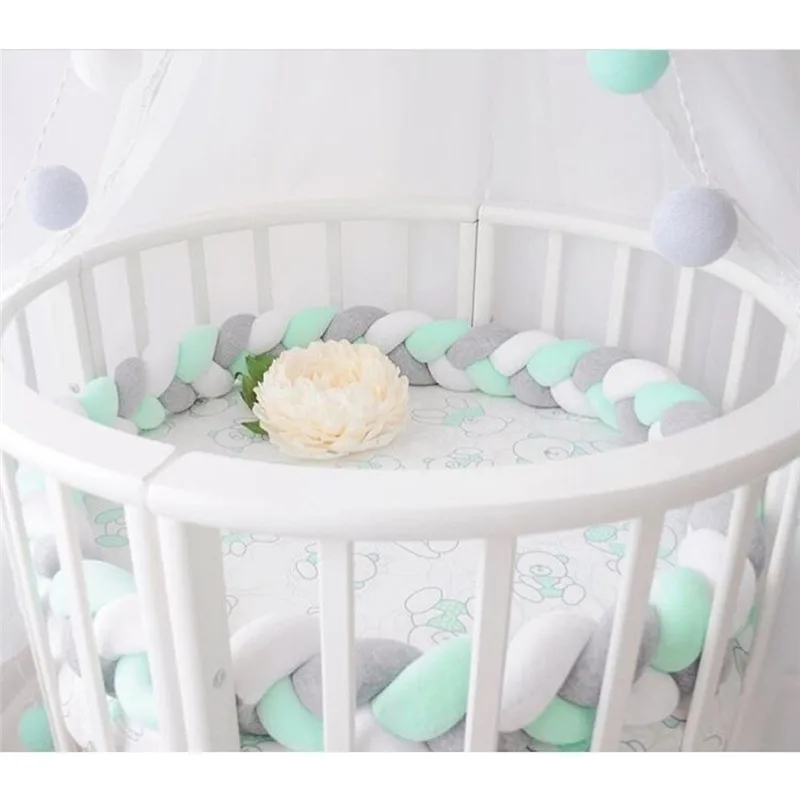 Crib enclosure Anti-collision Baby Colorful Soft Knot Pillow Braided Crib Bumper Decorative Bedding Cushion #4j11 (17)