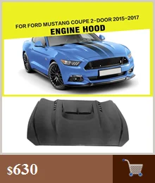 Углеродного волокна авто крыши Накладка для Ford Mustang Coupe 2 двери 2015 2016 2017