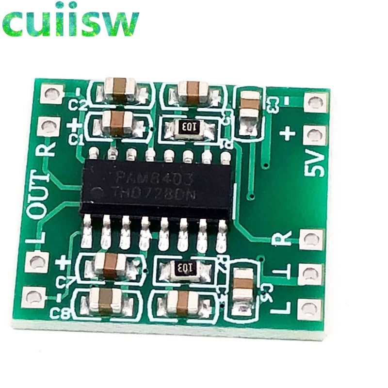 

10PCS PAM8403 module Super mini digital amplifier board 2 * 3W Class D digital amplifier board efficient 2.5 to 5V USB power