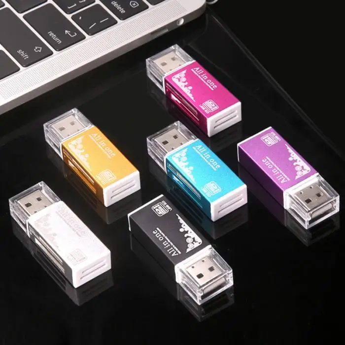 Новинка; Лидер продаж 4 в 1 USB2.0 Портативный Мобильный Card Reader для SDHC Micro SD MMC M2 MS про карты