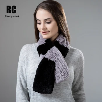 

[Rancyword] Natural Fur Scarf Women Winter Real Rex Rabbit fur Scarves cachecol bufandas New arrival muffler thermal Soft RC1337
