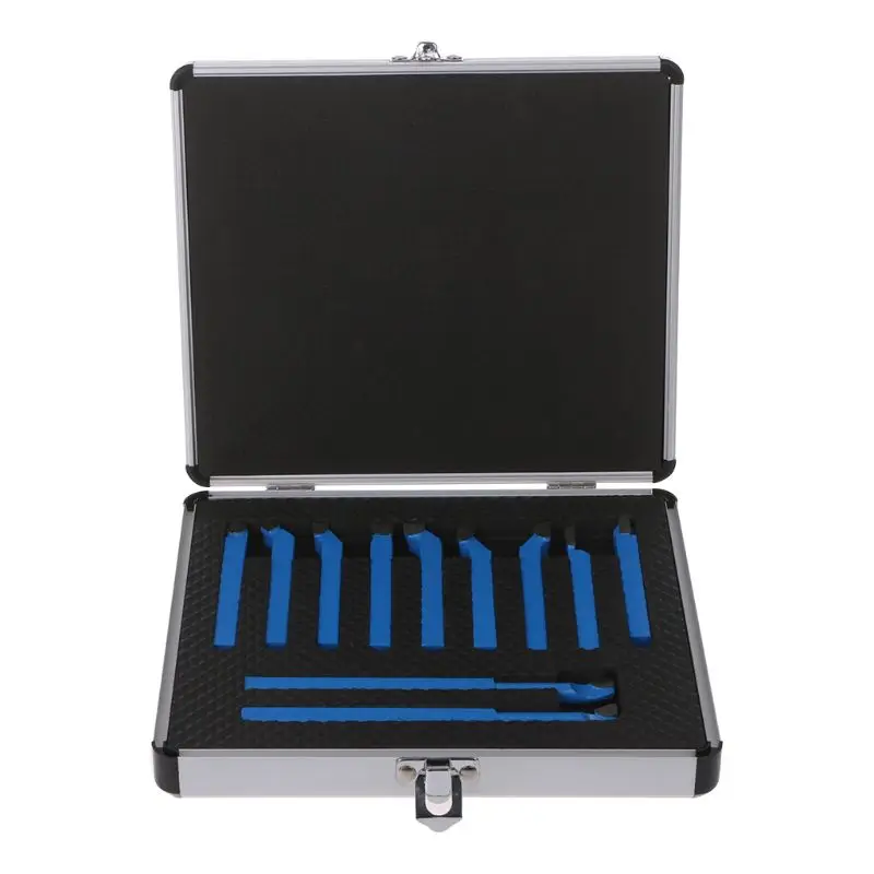 

11PCS/Set Metal Carbide CNC Lathe Tools Carbide Brazed Tipped Cutter Tool Bit Cutting Kits Welding Turning Tool With Holder Case