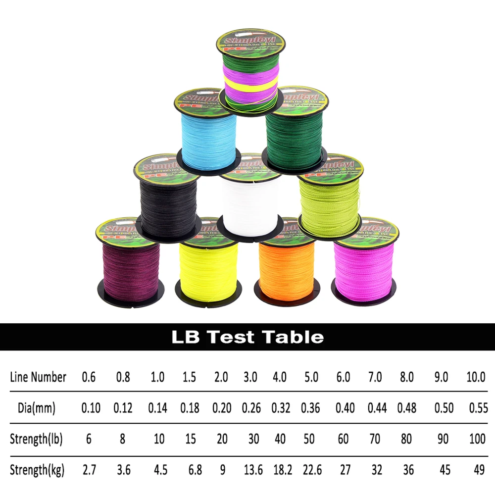 Simpleyi Lure As Gift 300M 10 Colors PE Braided Fishing Line 4 Strands 6 - 100 LB Pesca Wire Fly Ice Carp Simpleyi Lure As Gift 300M 10 Colors PE Braided Fishing Line 4 Strands 6 - 100 LB Pesca Wire Fly Ice Carp