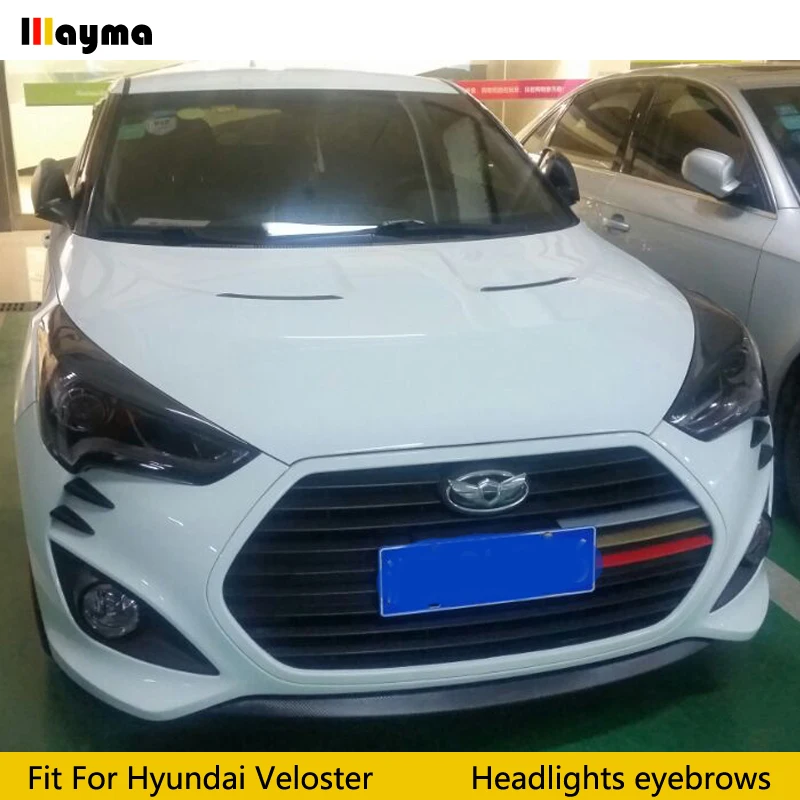 LP стиль для Hyundai Veloster 1.6L 1,6 T карбоновое волокно широкая фара для бровей CF бампер век комплект для кузова автомобиля брови 1 пара