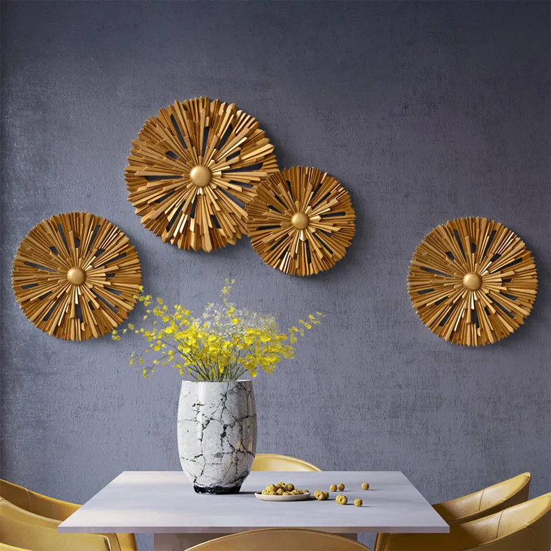

Modern creative wall decoration round resin living room Southeast Asian restaurant porch background wall 3D pendant mx6031512