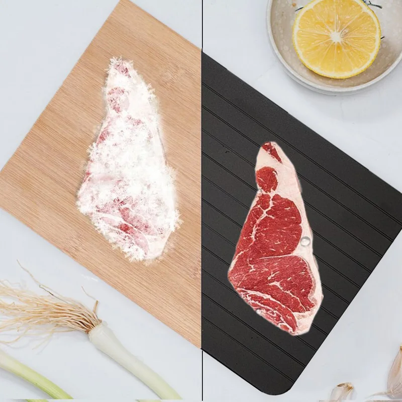 Fast Aluminium Alloy Defrosting Tray Thaw Frozen Meat Fish In Minutes Heating Tray Defroster No Electricity Chemicals Microwave Fast Aluminium Alloy Defrosting Tray Thaw Frozen Meat Fish In Minutes Heating Tray Defroster No Electricity Chemicals Microwave