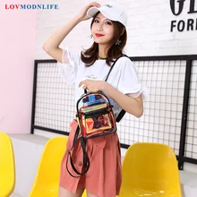 Female Travel Backpacks Mini Cute School Bags For Teenage Girls Small Kawaii Holographic Backpack Transparent Women Bagpack 2019 fengdong brand fashion black mini backpack for girls school bags children backpacks kids bag cute small backpack female bagpack