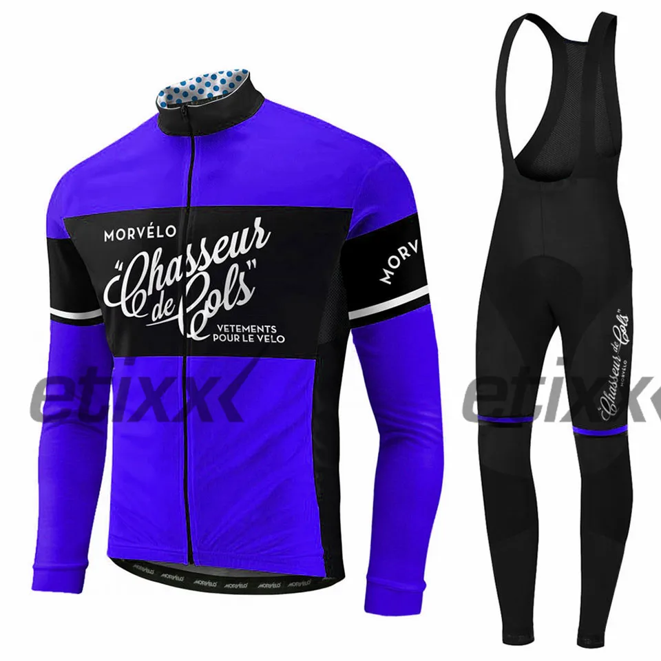 Spring autumn team Morvelo long sleeve cycling jersey set Ropa Ciclismo breathable racing bike clothing MTB Bike 9D gel pad - Цвет: 10