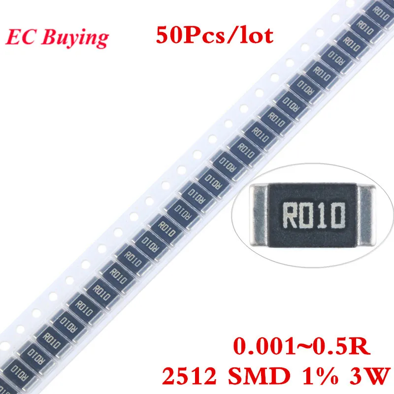 50 шт. чип резистора 2512 SMD 3 Вт 1% 0 001r 0.01R 012r 0.03R 0.05R 0.06R 0.1R 0.2R 0.22R 0.3R 0.33R 0.5R Ом|Резисторы| |
