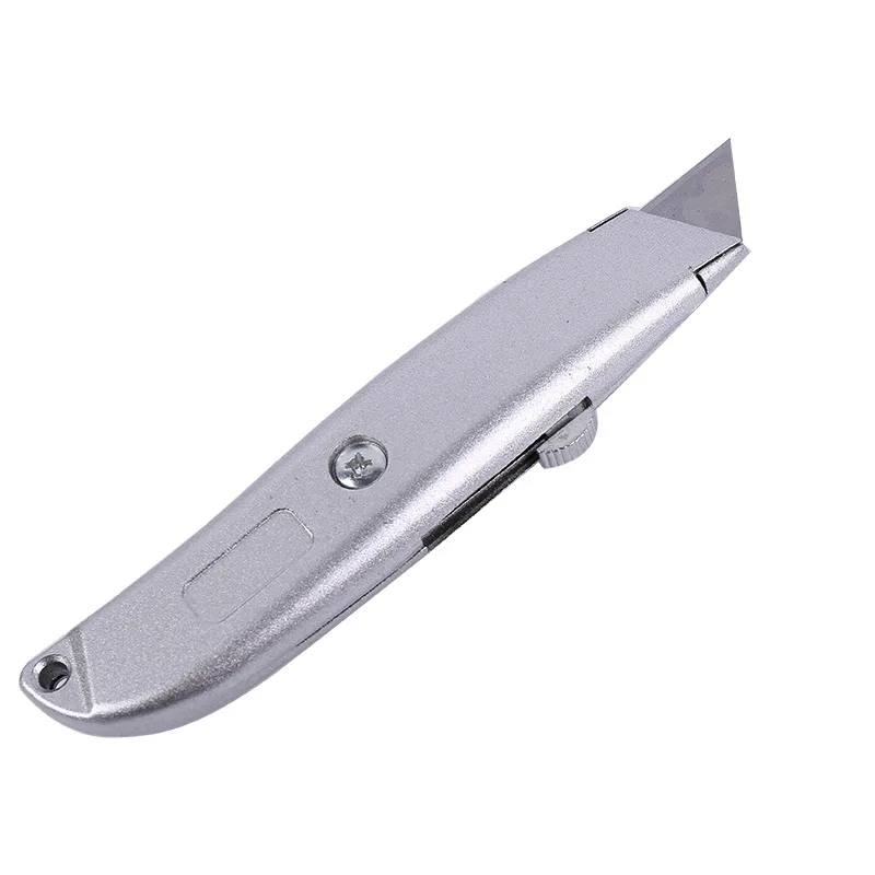 Multi-function tool knife silver metal cutting paper spring telescopic