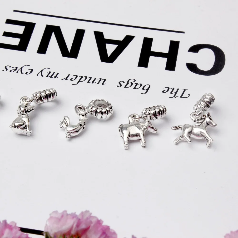 HOMHUL Животных Подвеска Посеребренная шарм для Ювелирных Изделий DIY Аксессуары