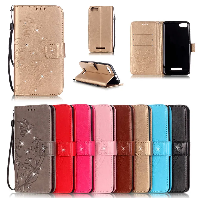 

Bling Book Flip Leather Wallet Flip Butterfly Case Cover For Wiko Lenny 2 3/Fever 4G/Pulp 4G/Sunset 2/Rainbow Lite 4G Bags+Strap
