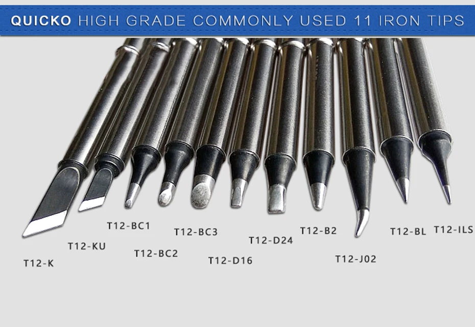 QUICKO высокое качество ПАЯЛЬНЫЕ НАКОНЕЧНИКИ высокого класса XA-T12-K KU ILS BC2 паяльник 7s расплава олова сварочные инструменты для T12 ручка станции
