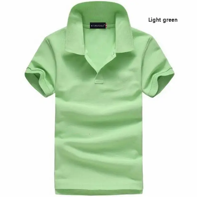 Лето, Брендовые женские рубашки поло с коротким рукавом, одноцветные женские рубашки поло с отворотом, Хлопковые женские облегающие Топы - Цвет: Light green