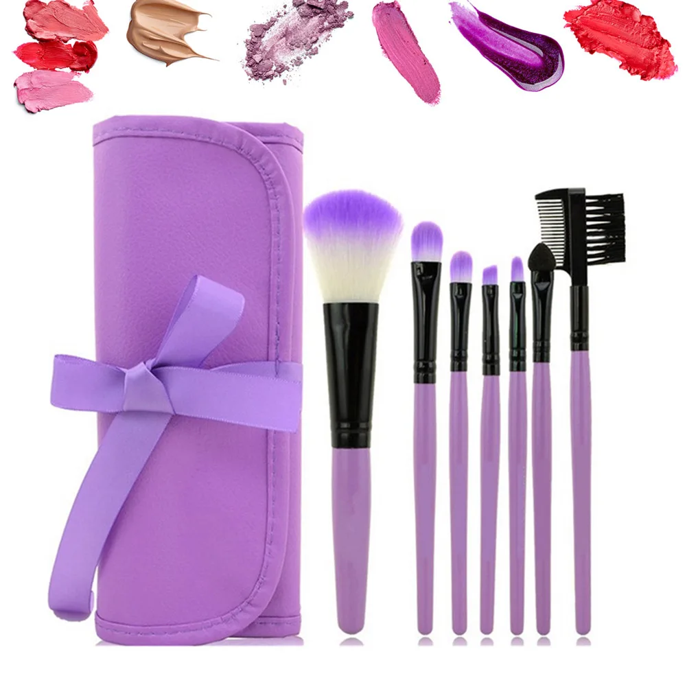 

7 Pcs Professional Makeup Brushes Set Toiletry Kit Cosmetic Foundation Brushes Make Up Kit Tools with Case OA66