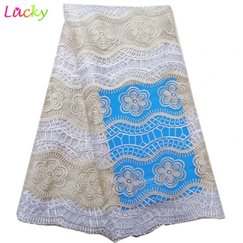 

African Lace Fabrics Embroidered Nigerian lace Fabric Cheap Price 5 Yards African French Tulle Lace For Dress