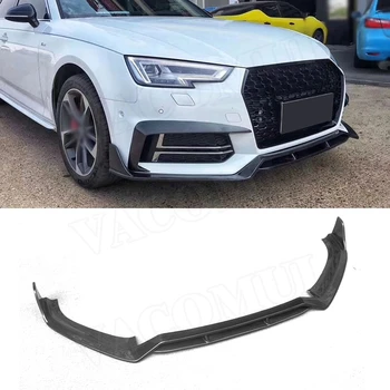 

For Audi A4 S4 B9 2017 2018 Car Racing Two Layer Carbon Fiber Front Bumper Lip Spoiler Splitters Body Kits