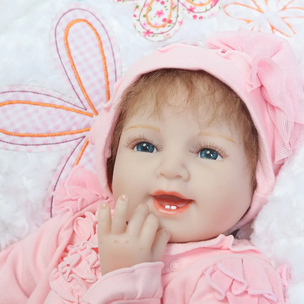 

NPK new silicone reborn baby dolls 22"55cm pink princess baby-reborn dolls for child gift bebes reborn bonecas