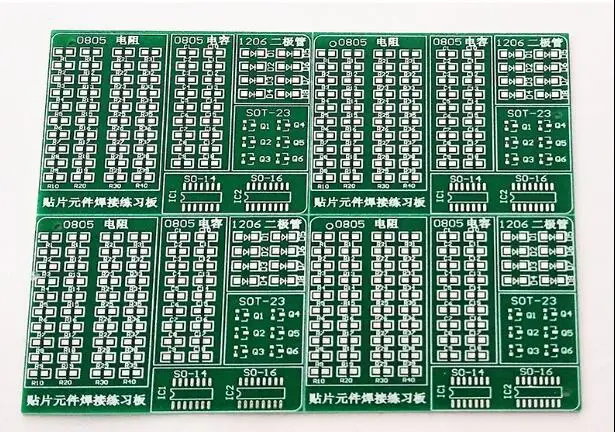 10 шт. pcb Производители печатных плат (smt универсальная доска 0805 1206 SOT23 IC посылка практика печатной платы DIY 50*60 мм