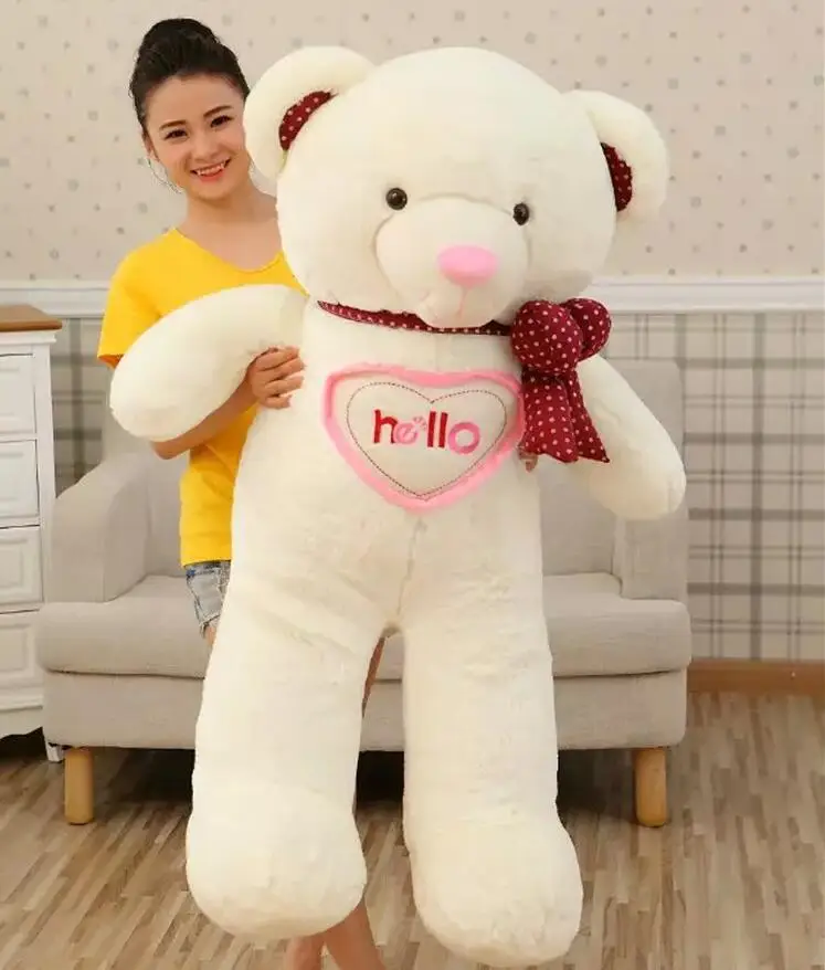 90 см Hello Teddy Bear Kawaii Плюшевые Игрушечные лошадки peluches чучело Обувь для девочек Игрушечные лошадки подарок на день рождения Рождественский подарок