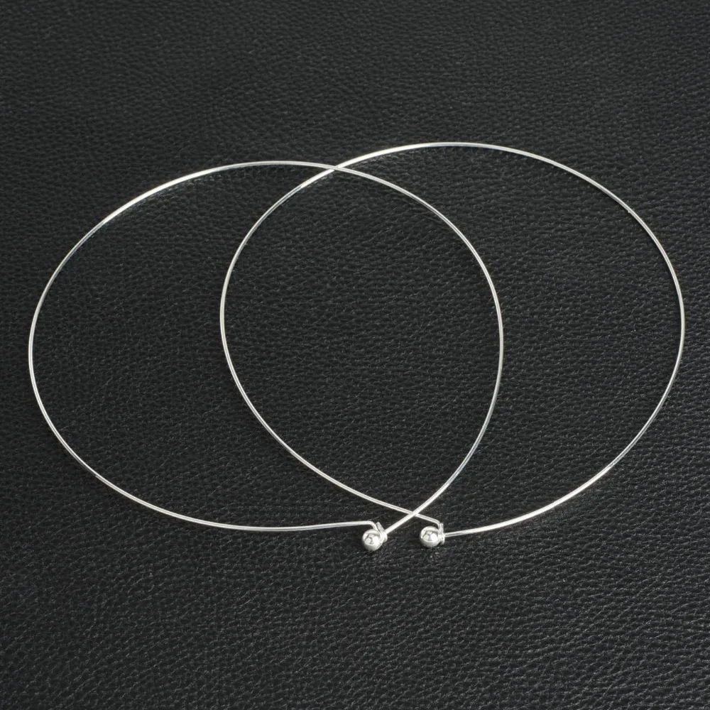 FASHION DIY 10Pcs Silver Plated Black Gold-color Ball Bead Clasp Necklace Collar Choker Metal Torques Necklace Punk Jewelry