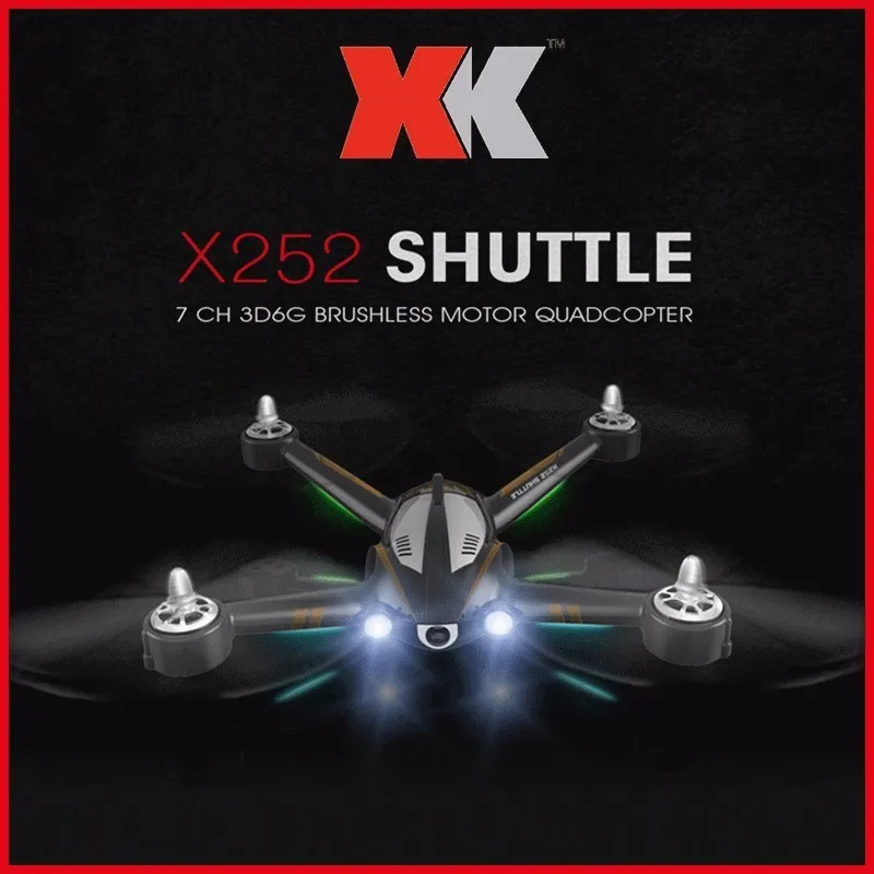 

XK X252 5.8G Real-time Transmission FPV RC Quadcopter With 720P Wide-Angle HD Camera & Brushless Motor 3D 6G Mode RTF