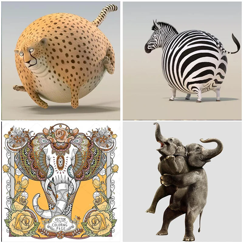 

Zebra Elephant Fantasy Art Diamond Painting Embroidery Full Square Drill Sale Home Decoration Abstract Animal Cross Stitch Kit