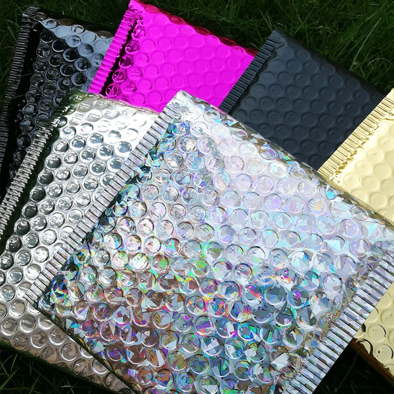 

50pcs Gold Aluminized Foil metallic bubble mailer high quality CD/DVD shipping bubble envelope shock resistance mailing envelope