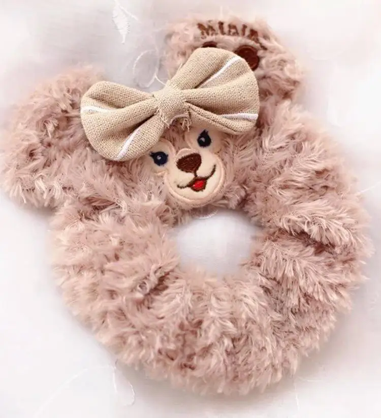 Горячая Распродажа, милые плюшевые игрушки медведи Duffy и shelliemay, серия медведей, периферийный круг, Вельветовая повязка для волос, ремешок на запястье для девочек, подарок на день рождения - Цвет: B