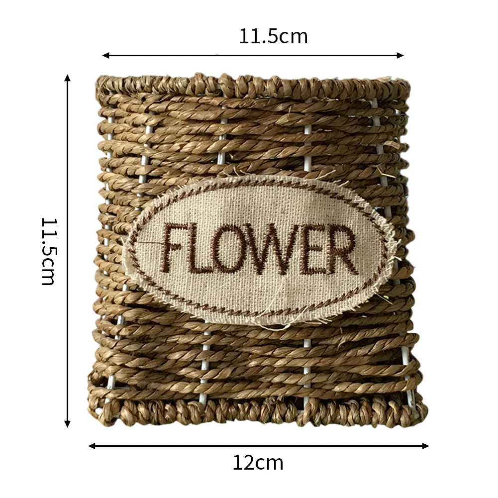 Соломенный садовый цветочный горшок ручной работы, органайзер из ротанга, коробка для растений, плетеная корзина, горшки для питомцев