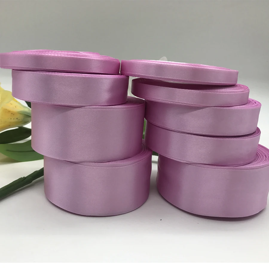 

25 Yards 3mm-50mm Dark Pink Silk Satin Ribbon Wedding Party Decoration Gift Wrapping Christmas New Year Apparel Sewing Fabric