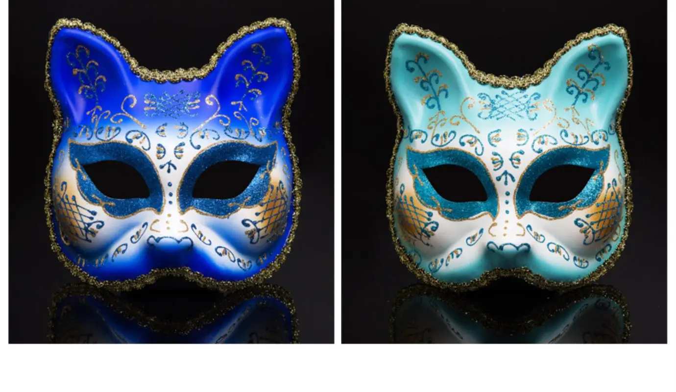 Big/Small Cat Child Cosplay Half Face Mask Party Princess Halloween Lace Mask For Party Show Masquerade Festival Mask
