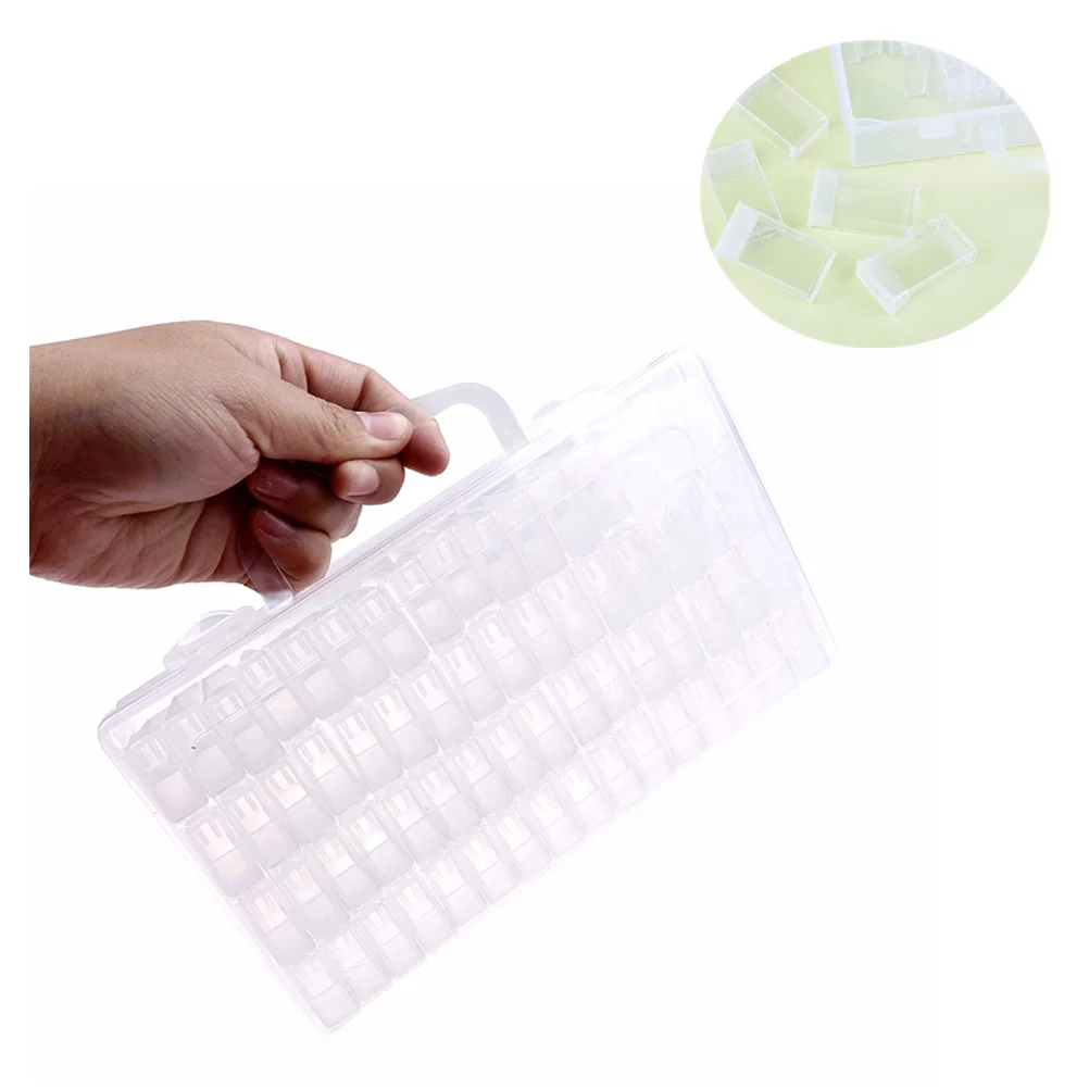 

Diamond Painting Accessories 64 Grid Container Box DIY Diamant Embroidery Mosaic Tools Bead Transparent Plastic Drill Storage