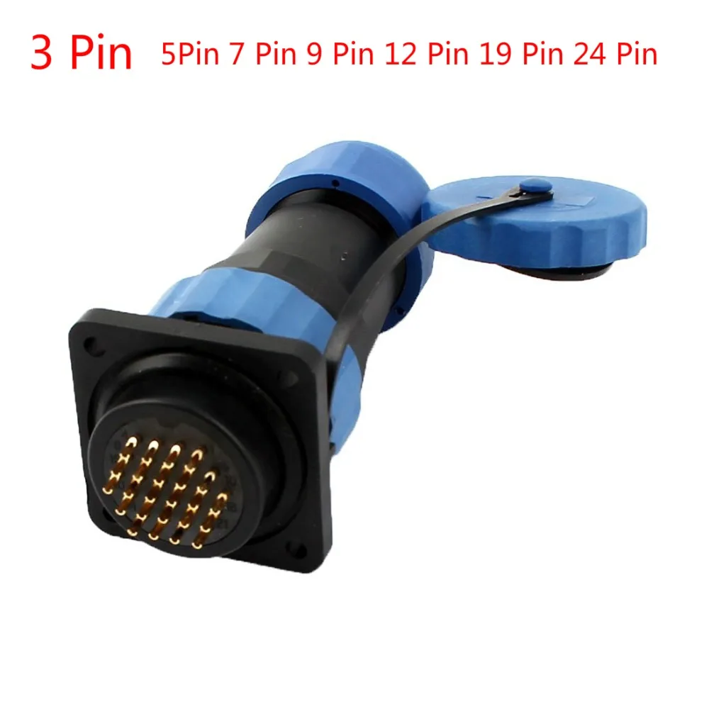SD28 28mm 19 Pin P Square Flange Waterproof Aviation Connector Straight 9 3P 5 7 12 24 IP68 | Обустройство дома