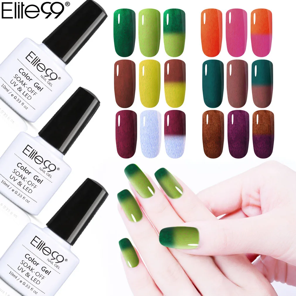 

Elite99 Temperature Change Gel Varnish Long Lasting Led Nail UV Chameleon Nail Art Color 10ml Soak Off UV Nail Gel Polish