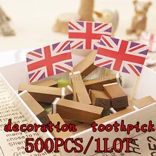 free shipping 500pcs/1lot Shipping the British flag cake decoration Cup Cake toothpick Cup Cake fruit fork