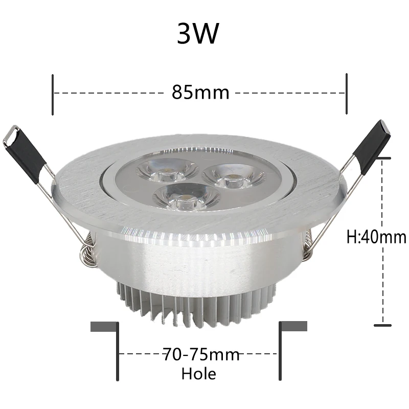 Диммируемый 3 Вт матовый серебристый светодиодный 12 В встраиваемый светильник s AC90-260V теплый/холодный белый+ драйверы 350Lm высокомощный светодиодный потолочный светильник