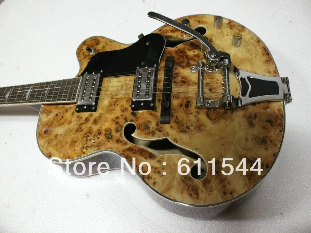 

Free Shipping Newest Classic Hollow Wooden Jazz Guitar with Bigbys Wholesle guitars HOT