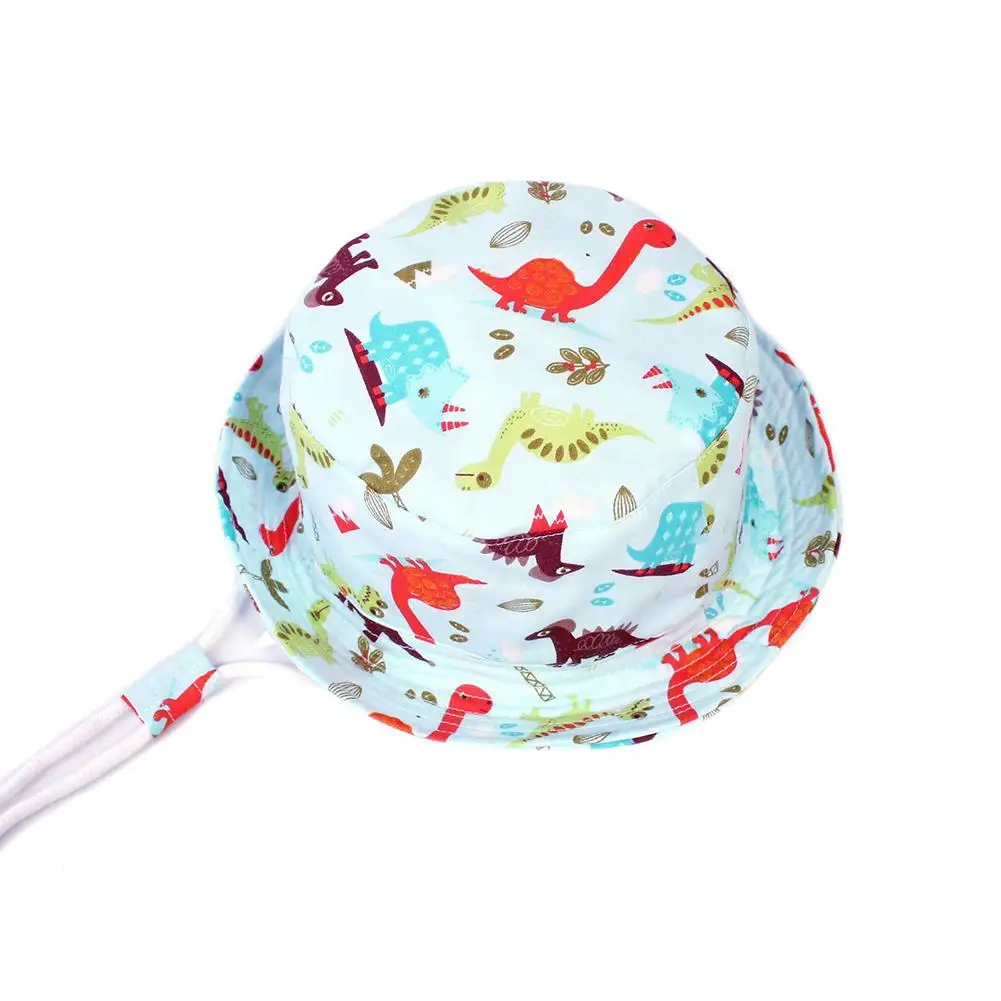 None Boy Cute Dinosaur Pattern Summer Sun Protection Fisherman Hat Bucket Hat